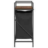Laundry Basket 1 Compartment with Shelf Brown Oak 859074