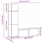TV Cabinet Set Wall-mounted 4 pcs Black oak 130.5 x 30 x 140 cm 3333052
