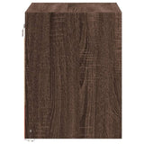 ZNTS Wall-mounted Bedside Cabinets with LED Lights 2 pcs Brown Oak 852088