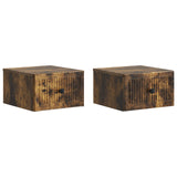 Wall-Mounted Bedside Cabinet 2 pcs Smoked Oak 33 x 34.5 x 20 cm 897926