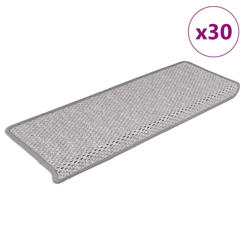 ZNTS Stair Mats Self-adhesive Sisal-Look 30 pcs 65x21x4 cm Platina 3365882