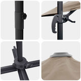 Umbrella Taupe 351 x 250 x 260 cm Polyester and Aluminium 42003346