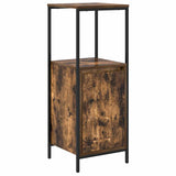 Bathroom Furniture Set with Shelf 5 pcs Smoked Oak and Black 3328386