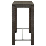 Garden Bar Table Brown 140.5x60.5x110.5 cm Poly Rattan 45876