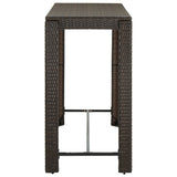 Garden Bar Table Brown 140.5x60.5x110.5 cm Poly Rattan 45876