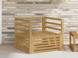 Outdoor Sofa Solid Acacia Wood White 3439076