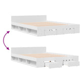 Bed Frame with Drawers without Mattress White 120x190 cm Small Double 3280776