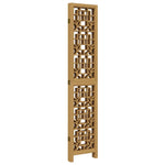 Room Divider 5 Panels Brown Solid Wood Paulownia 358871