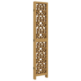Room Divider 5 Panels Brown Solid Wood Paulownia 358871
