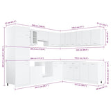 14 Piece Kitchen Cabinet Set Lyon White Engineered Wood 3067666