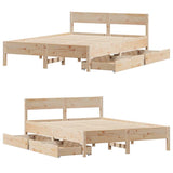 Bed Frame without Mattress 150x200 cm King Size Solid Wood Pine 3301746