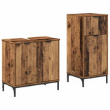 Bathroom Furniture Set 2 pcs Old Wood Engineered Wood and Metal 3393101