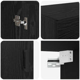 Wall-mounted Cabinet 2 pcs Black Oak 69.5 x 34 x 90 cm 3415597