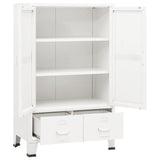 Industrial Storage Chest White Metal 339622
