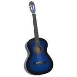 12 Piece Classical Guitar Beginner Set Blue 4/4 39" 70109