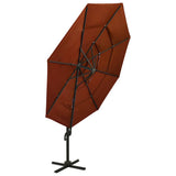 Garden Parasol Terracotta Polyester, Powder-Coated Aluminium Large 313833