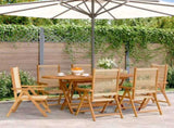 Reclining Garden Chairs 6 pcs Beige Solid Wood Acacia 3214536