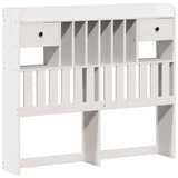 Bookcase Bed without Mattress White 135x190 cm Double Solid Wood Pine 3322683