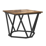 Coffee Table 3 pcs Smoked Oak Engineered Wood and Steel 868281