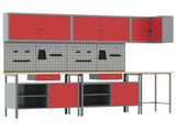 Work Cabinet Set with Drawer with Shelf 10 pcs Red and Grey 3321519