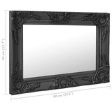 Wall Mirror Black Wood, glass, engineered wood 60x40 cm 320331