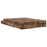 Storage Bed Frame with Drawer Smoked Oak 140 cm Engineered Wood 3335697