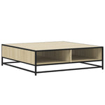 ZNTS Coffee Table Sonoma Oak 100x100x30 cm Engineered Wood and Metal 848775