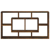Wall Display Shelf 8 Compartments Smoked Oak 342592