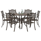 Garden Dining Set 7 pcs Bronze Aluminium 3334696
