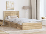 Bed Frame with Headboard Sonoma 100 x 200 cm Solid Pine Wood 3409793