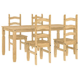 ZNTS 5 Piece Dining Set Panama Solid Wood Pine 3345209