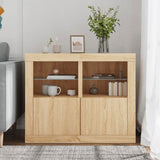 Side Cabinets with LED Lights 2 pcs Sonoma Oak Engineered Wood 836635