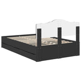 Bed Frame with Drawer Black 135 x 190 cm Engineer Wood 3413013