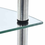 4-Tier Shelf Transparent 30x30x100 cm Tempered Glass 249515