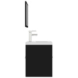 Bathroom Furniture Set Black Engineered Wood 3071307