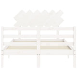 Bed Frame without Mattress White 120x200 cm Solid Wood 3195282