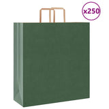 Paper Bags 250 pcs with Handles Green 45x17x48 cm 4101961
