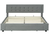Double Size Ottoman Bed Frame, with Front Drawer - Grey T3398P378115