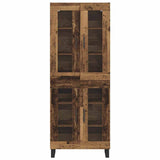 Highboard 2 pcs Old Wood Engineered Wood and Glass 3403195