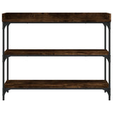 Console Table with Shelves Smoked Oak 100x30x80 cm 837809