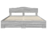 Bed Frame with Drawer Grey Sonoma 160 x 200 cm Engineered Wood 3413173