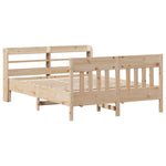 Bed Frame without Mattress 135x190 cm Double Solid Wood Pine 3307020