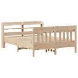 Bed Frame without Mattress 135x190 cm Double Solid Wood Pine 3307020