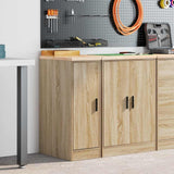Garage Storage Cabinet Sonoma Oak 30x51x85 cm Solid Wood Pine 860555