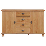 Sideboard ASKIM Brown 133.5 x 40 x 79 cm Solid pine wood 4105430