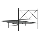 Metal Bed Frame without Mattress with Headboard Black 100x200cm 376497