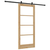 Sliding Door Natural 86 x 198.5 cm Solid Pine Wood and Glass 3332311