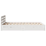 Bed Frame without Mattress White 150x200 cm King Size Solid Wood Pine 3309849