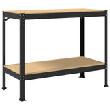 Workbench Black 115 x 55 x 91 cm Engineered Wood and Metal 42020128