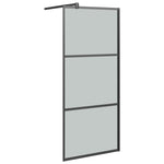 ZNTS Walk-in Shower Wall with Shelf Black 80x195cm ESG Glass&Aluminium 3185454